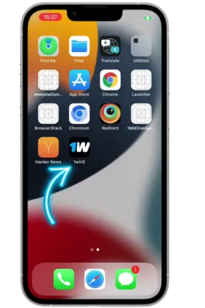 Aplicación 1Win iOS funcionando completamente en iPhone con todas las funciones disponibles