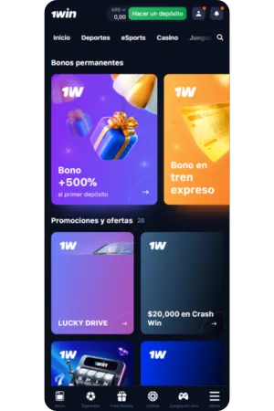 Sistema de bonificaciones 1win app android