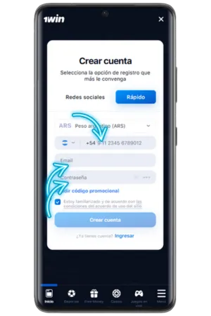 Register 1Win APP